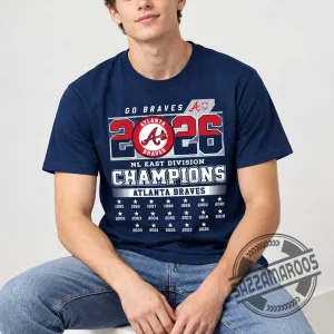 Atlanta Braves 2026 NL East Division Champions Roster T-Shirt 4 Atlanta Braves 2026 NL East Division Champions Roster T-Shirt