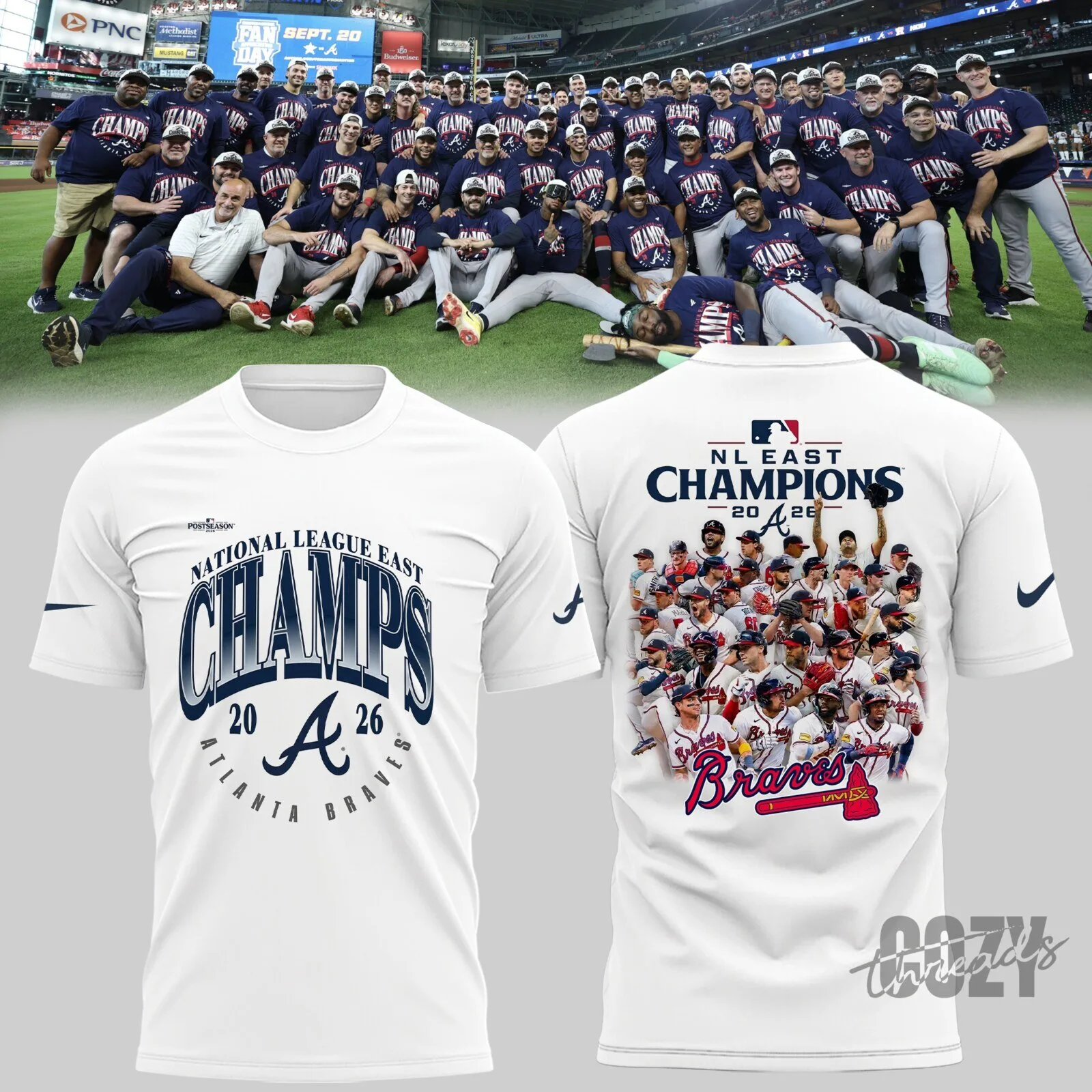Atlanta Braves National League East Division Champions 2026 Celebration T-Shirt