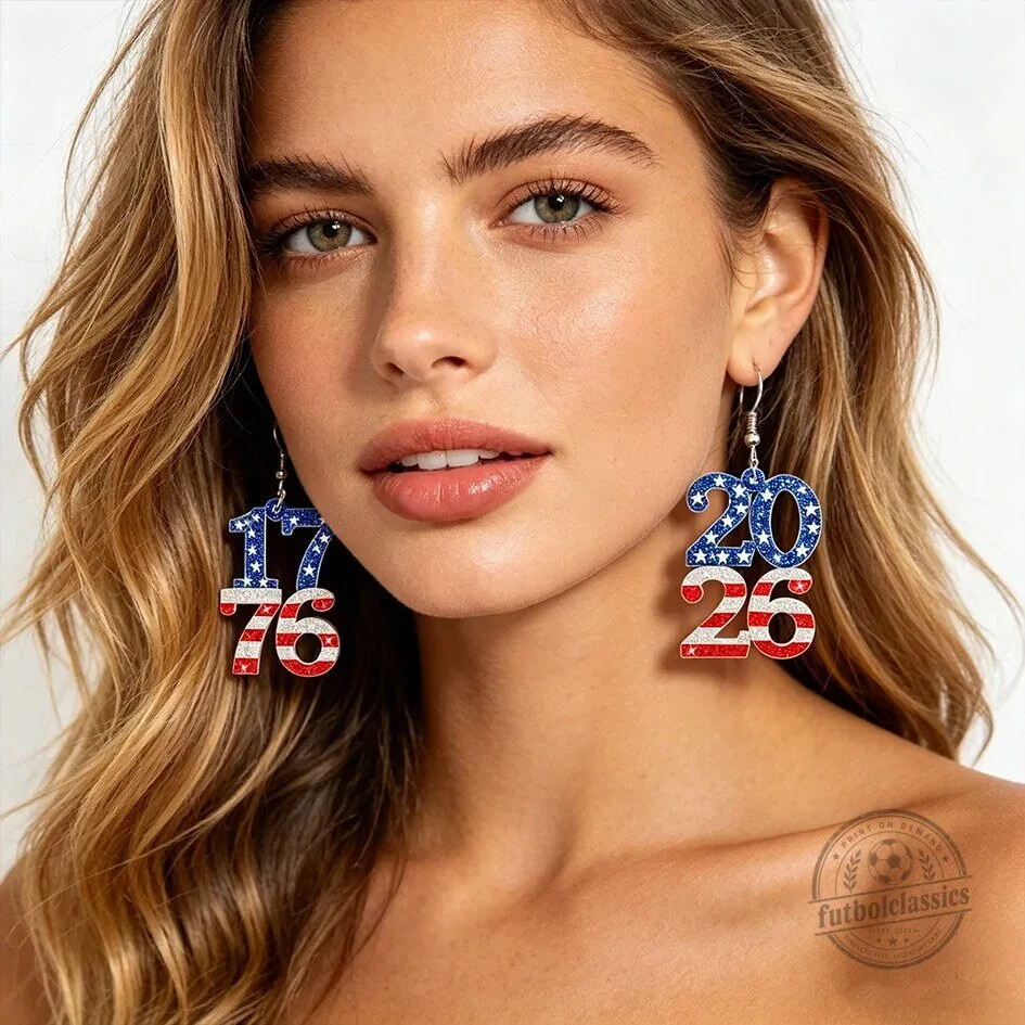 American Flag 1776 and 2026 Independence Day Festival Dangle Earrings 3 American Flag 1776 and 2026 Independence Day Festival Dangle Earrings