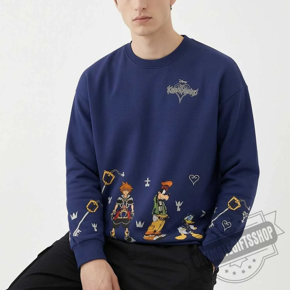 Kingdom Hearts Sora Donald Goofy Print Sweatshirt (2) Kingdom Hearts Sora Donald Goofy Print Sweatshirt – image 3 of 3