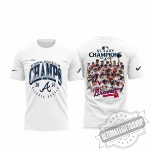 Atlanta Braves 2026 NL East Champions T-Shirt - National League Division Locker Room Roster Tee