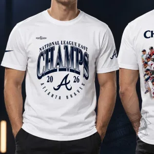 Atlanta Braves 2026 NL East Champions T-Shirt - National League Division Locker Room Roster Tee
