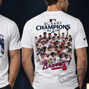 Atlanta Braves 2026 NL East Champions T-Shirt - National League Division Locker Room Roster Tee
