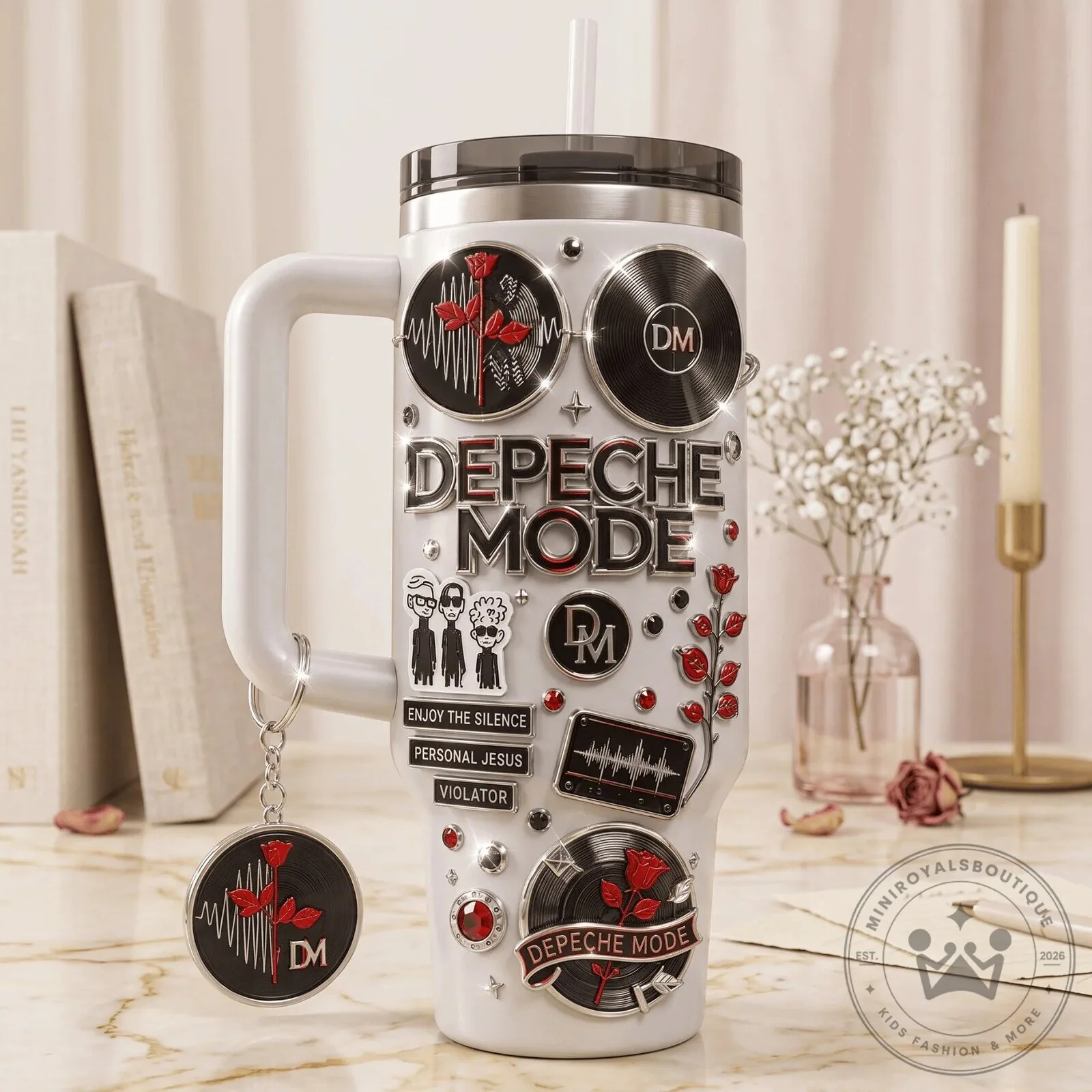 Depeche Mode Band Music Album Art Stainless Steel Tumbler with Handle 9 Depeche Mode Band Music Album Art Stainless Steel Tumbler with Handle