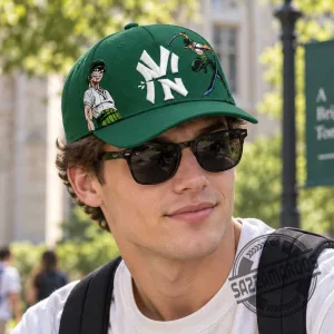 One Piece Zoro Sliced NY Green Hat 4 One Piece Zoro Sliced NY Green Hat