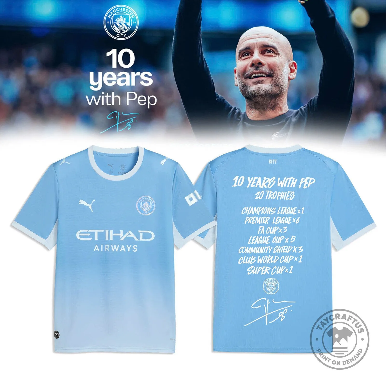 Limited Edition Pep Thank You Jersey - Man City by BTF Trend