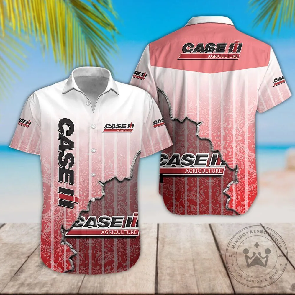 Case IH Agriculture Tractor Shirt, Farmer Button Up Hawaiian Shirt