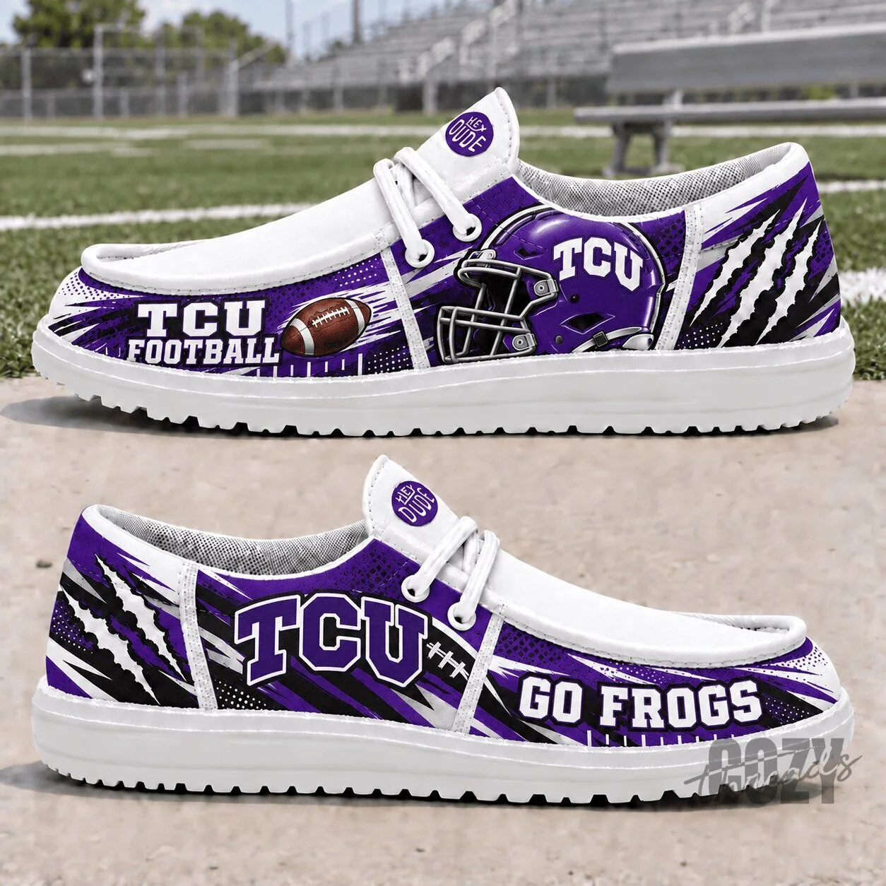 Texas Christian University Horned Frogs Football Team Slip-On Shoes