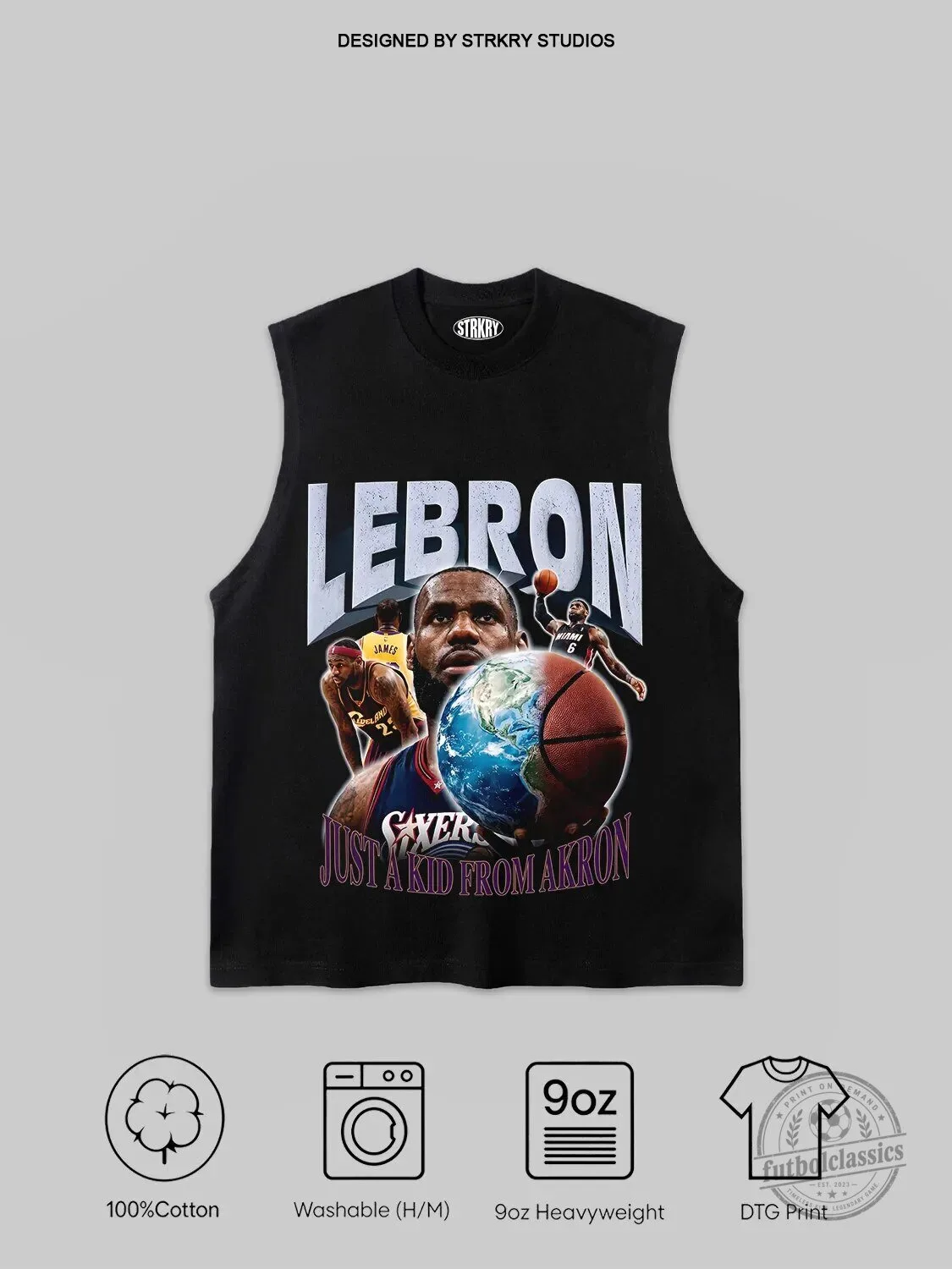 LeBron James Just A Kid From Akron Basketball Fan Tank Top