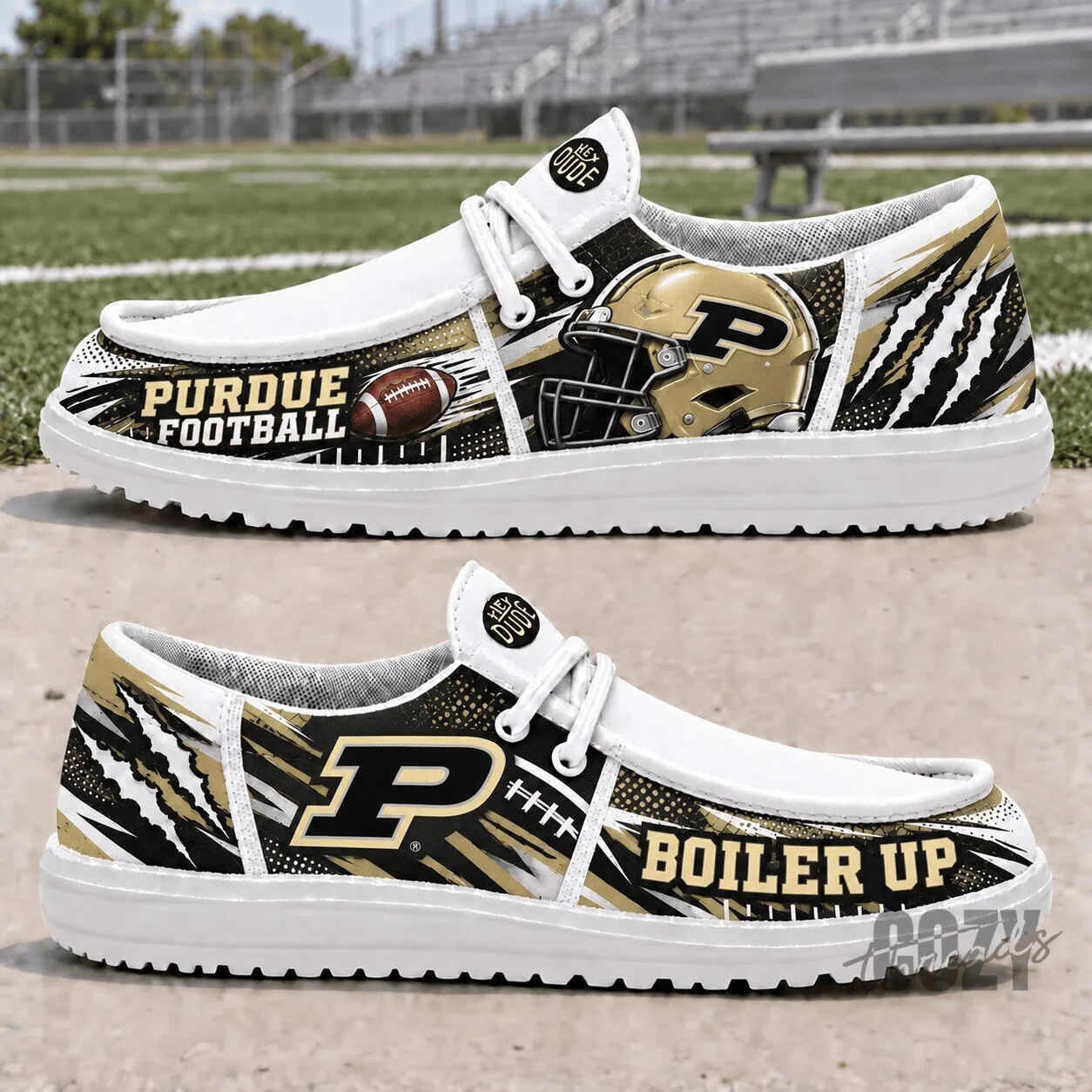 Purdue Boilermakers Football Team Helmet Slip-On Shoes