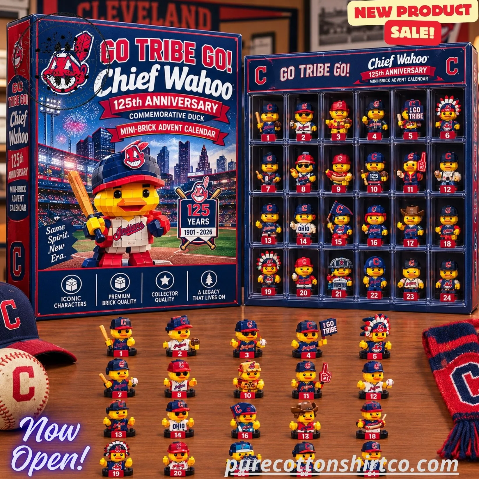 Cleveland Chief Wahoo 125th Anniversary Mini-Brick Advent Calendar – Go Tribe Go Duck Edition (LEGO x Cleveland Chief Wahoo x Duck)