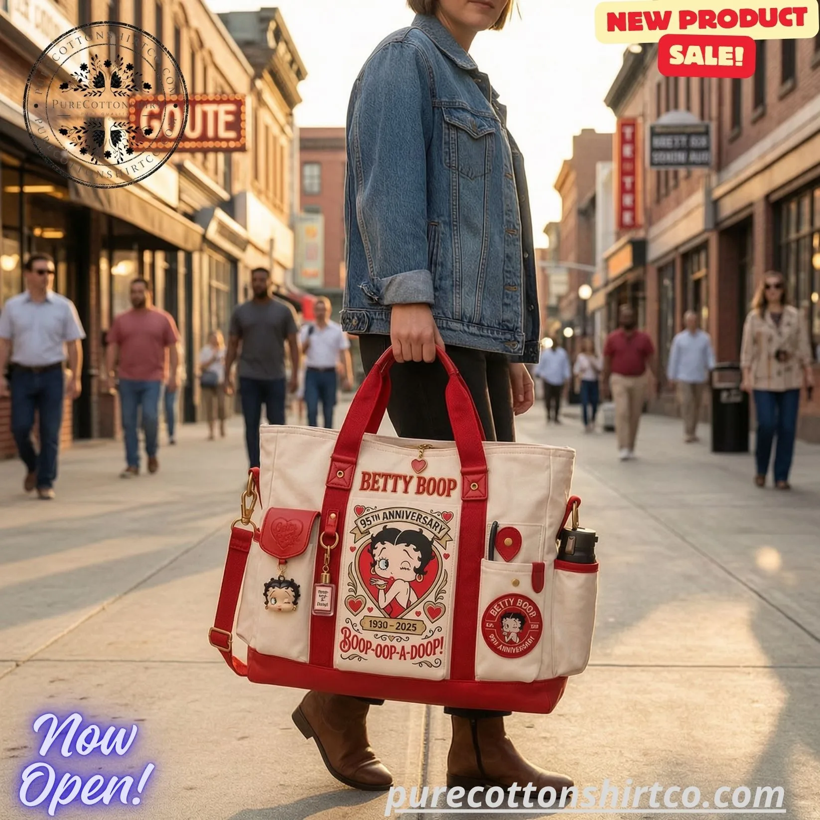 Betty Boop 1930-2025 Commemorative Retro Tote Limited Edition (1) Betty Boop 95th Anniversary Retro Tote Bag – Limited Edition Gift — image 3