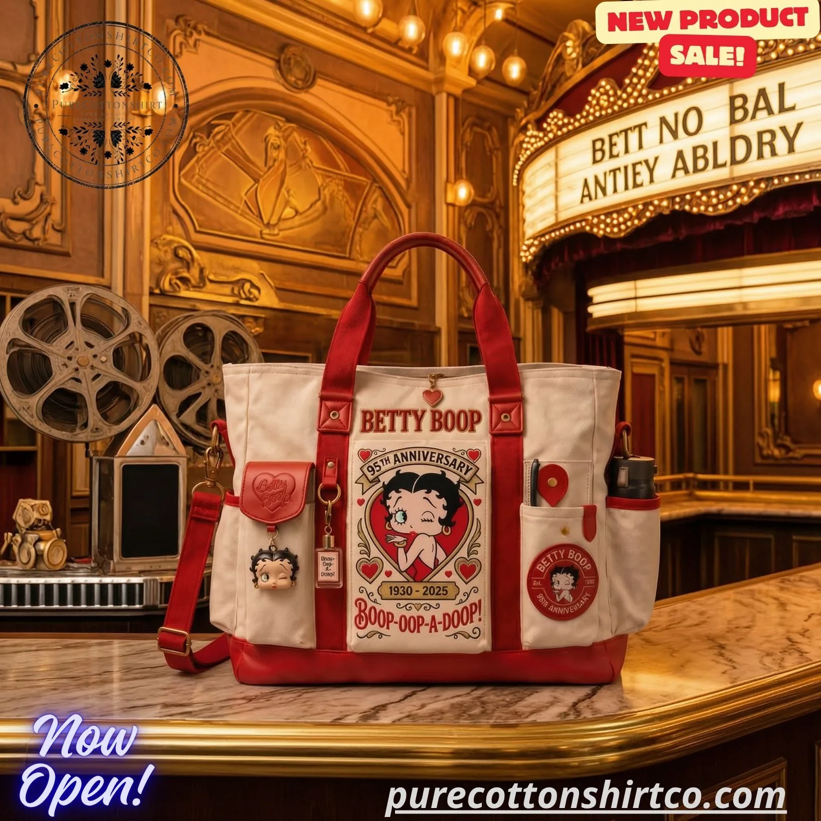Betty Boop 1930-2025 Commemorative Retro Tote Limited Edition (3) Betty Boop 95th Anniversary Retro Tote Bag – Limited Edition Gift — image 2