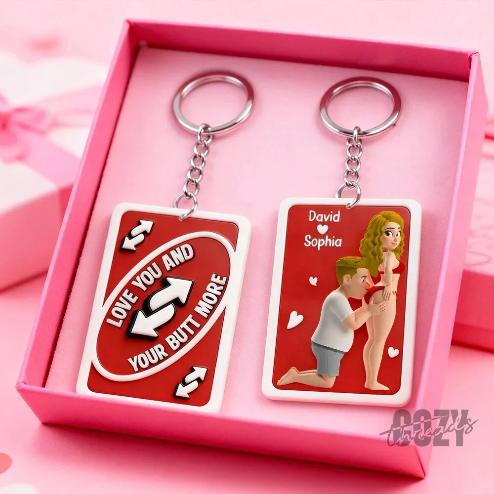 Personalized Couple Keychain Funny Love You And Your Butt More Valentine's Day Gift