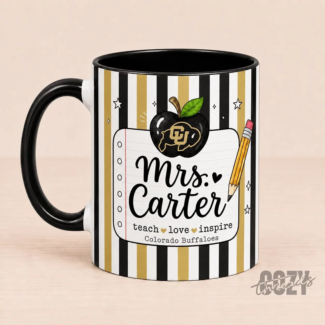 Colorado Buffaloes Personalized Teacher Appreciation Coffee Mug