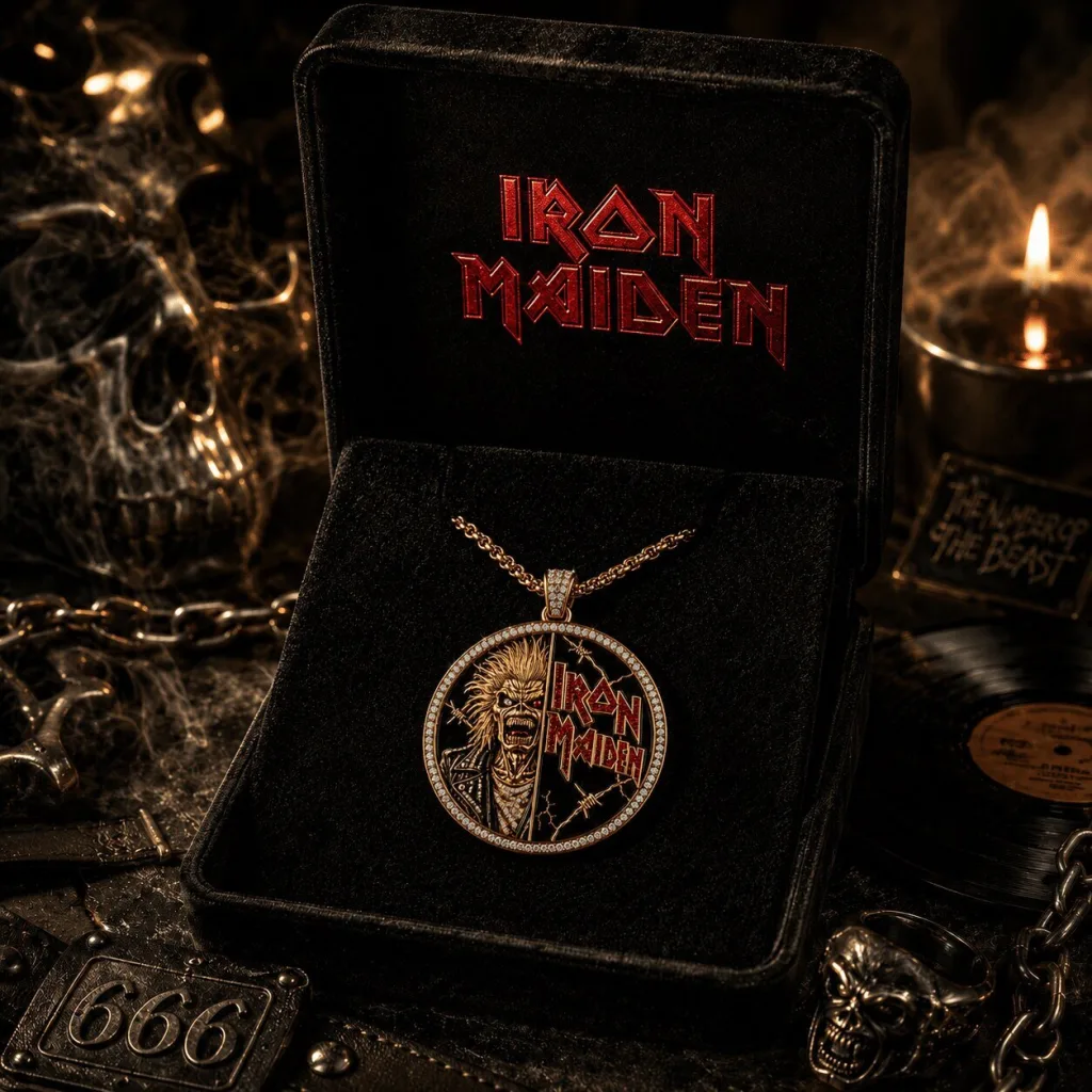 Iron Maiden Eddie the Head Diamond Pendant Necklace Iron Maiden Eddie the Head Diamond Pendant Necklace