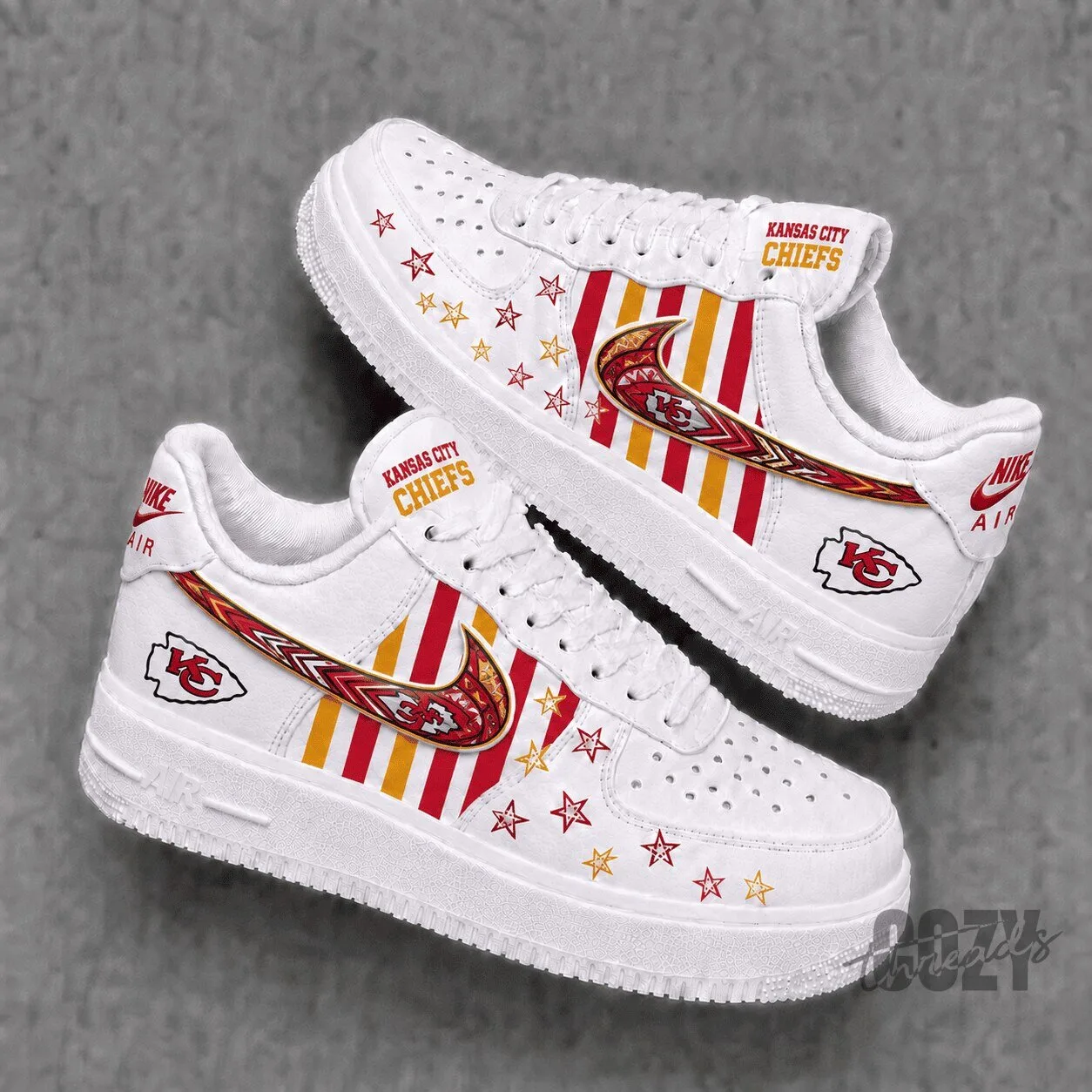 Kansas City Chiefs Nike Air Force 1 Low Custom Design Shoes