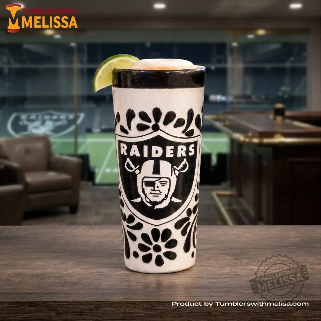 "Shop Team Spirit: Talavera Cantarito Mugs for NFL and MLB Fans" 3 Las Vegas Raiders Talavera Cantarito Mug