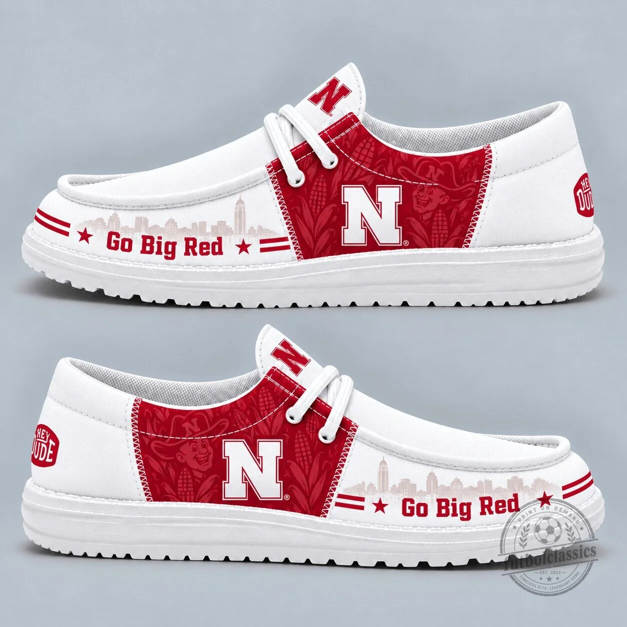 Nebraska Cornhuskers Football Team Spirit Slip-On Shoes