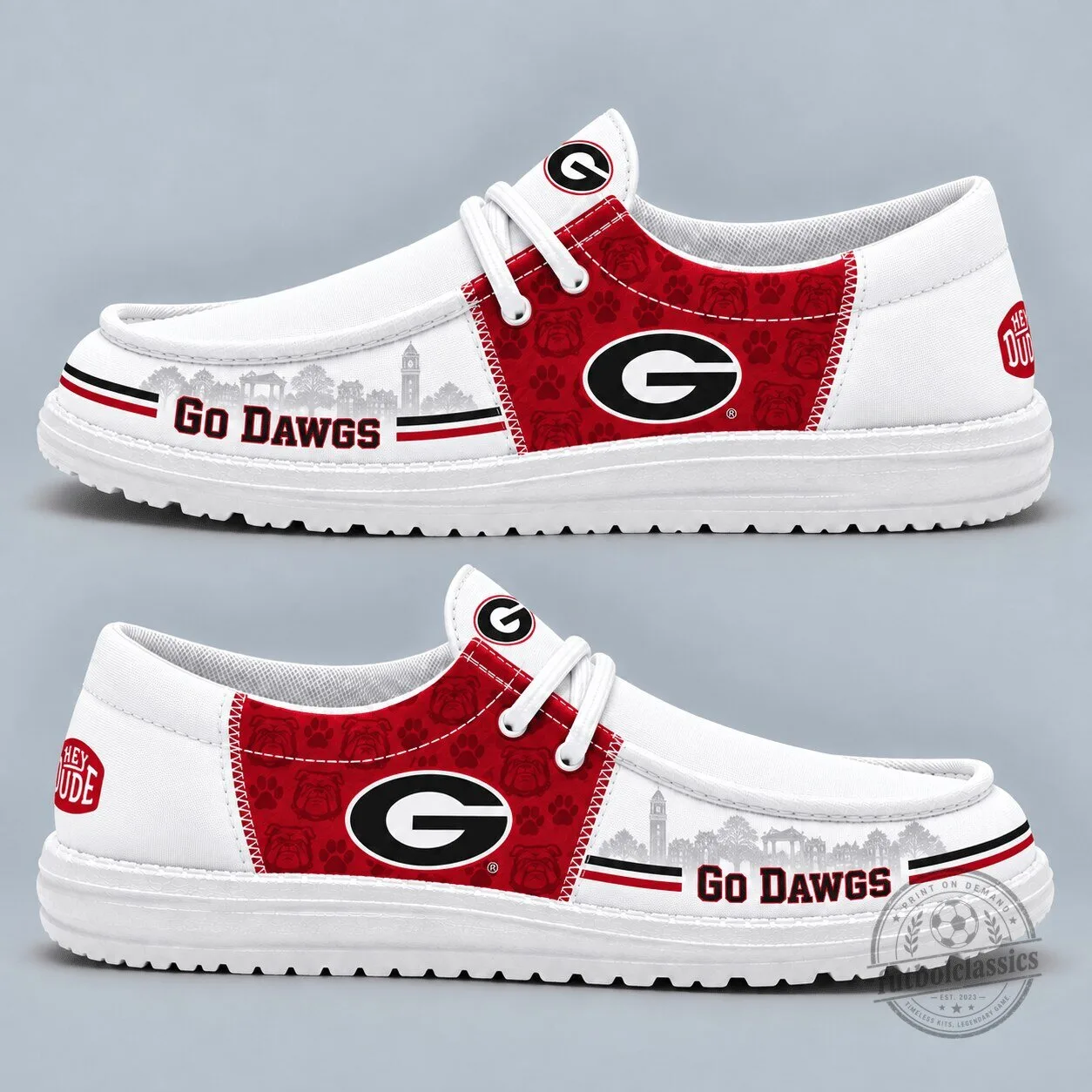 Georgia Bulldogs Football Team Go Dawgs Slip-On Shoes