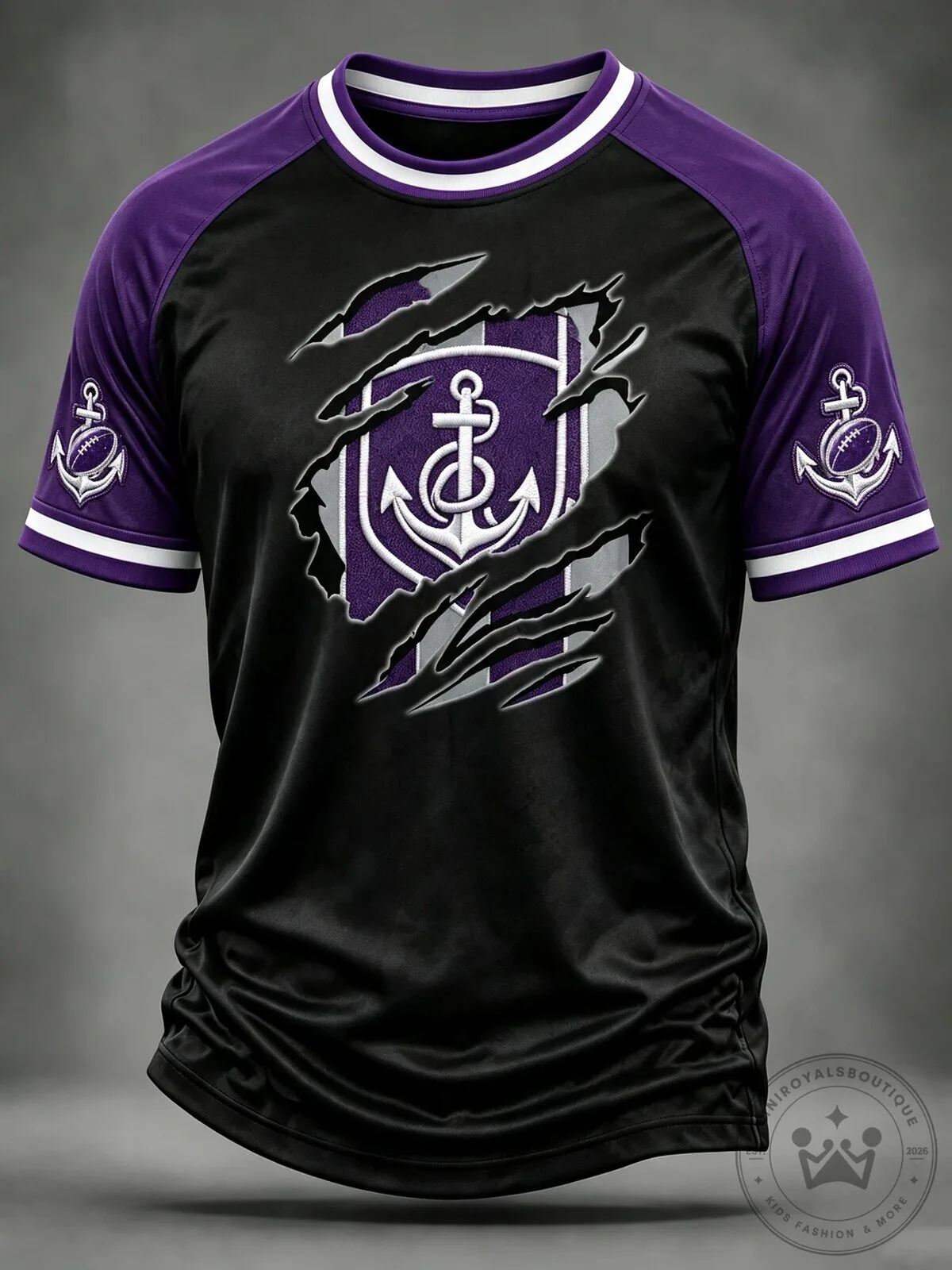 Fremantle Dockers Football Club Ripped Effect Rugby Fan T-Shirt