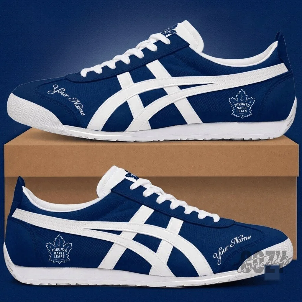 Toronto Maple Leafs NHL Custom Name Blue and White Training Shoes
