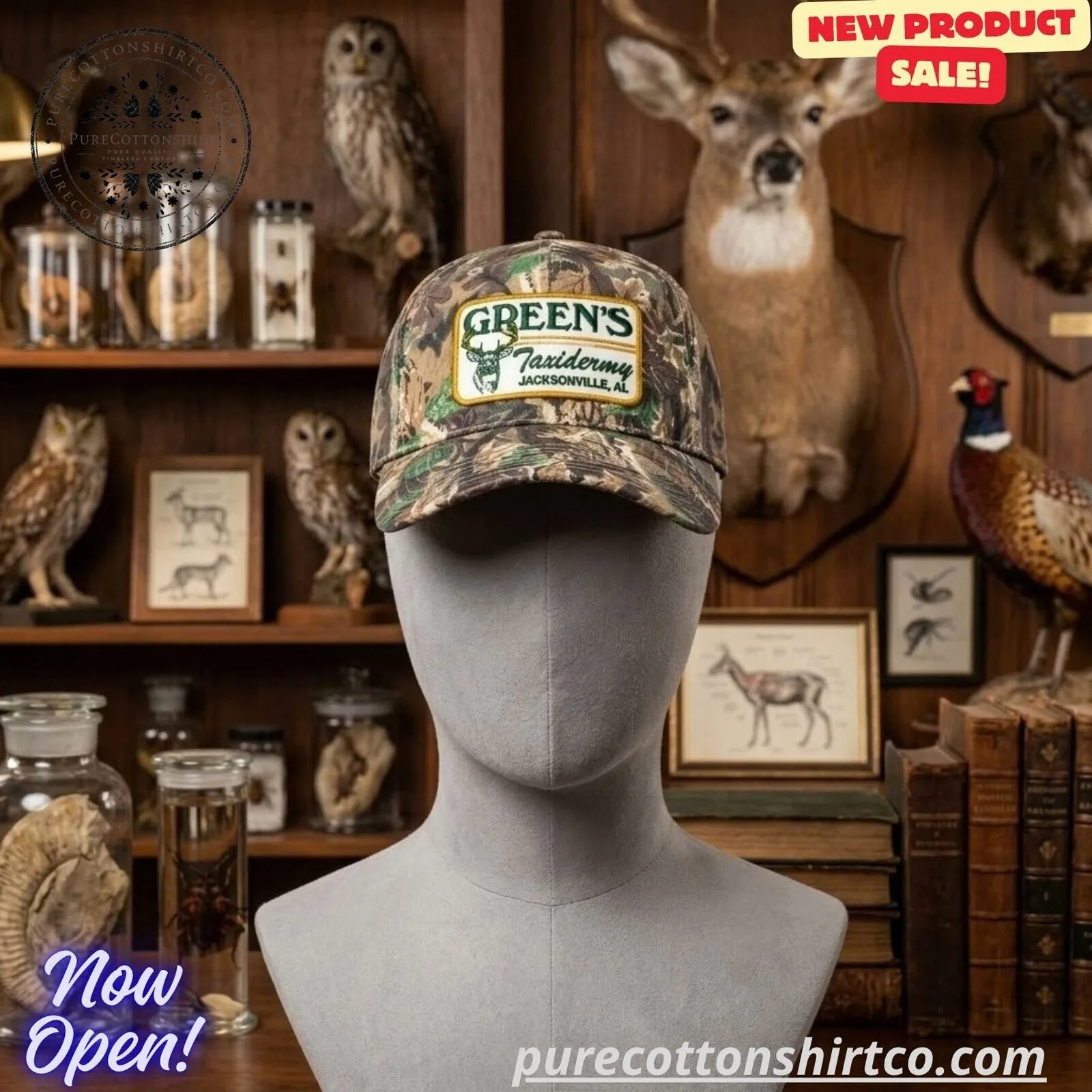 Riley Green Green’s Taxidermy Camo Cap Hat 4 Riley Green Green’s Taxidermy Camo Cap Hat