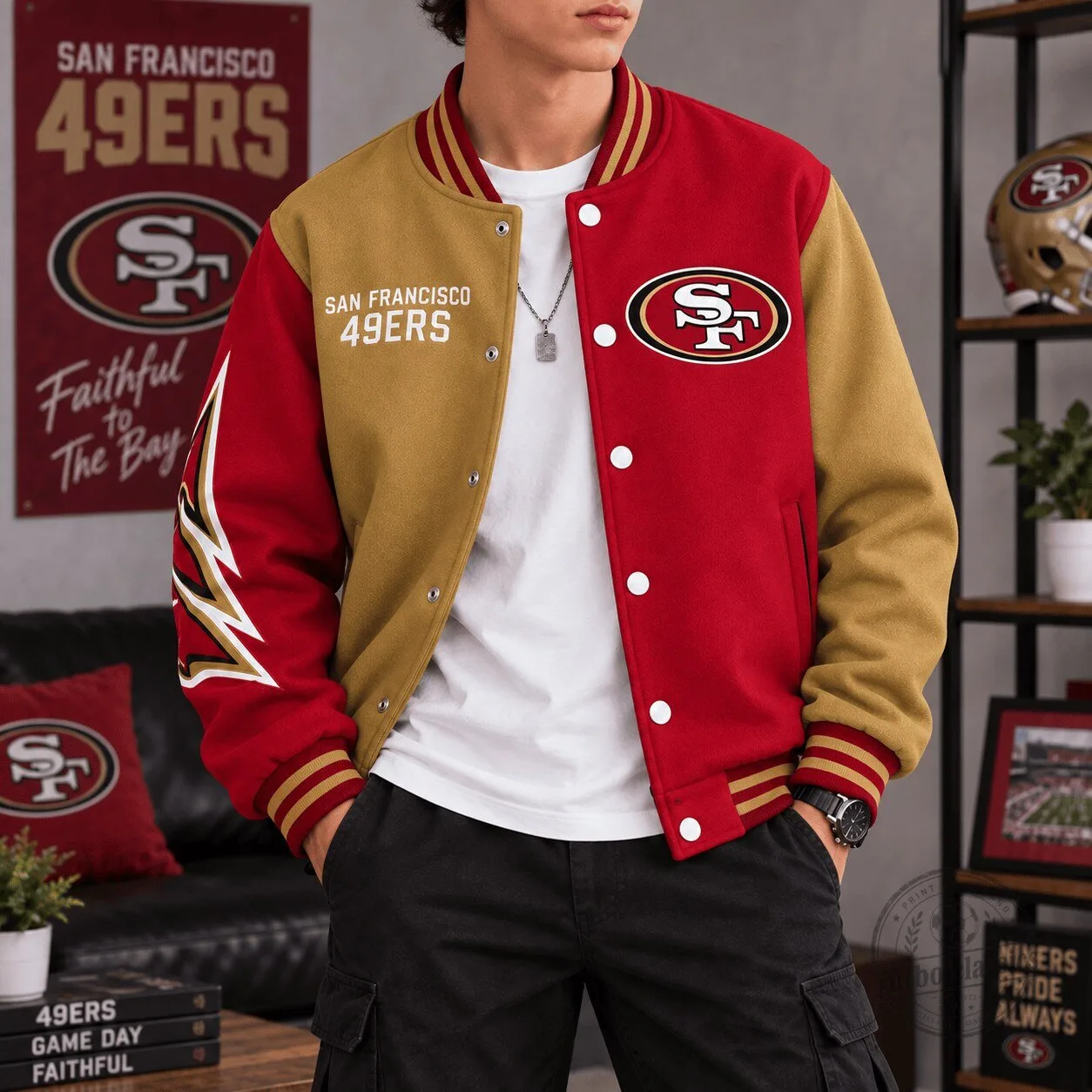 San Francisco 49ers NFL Team Legacy Game Day Bomber Jacket