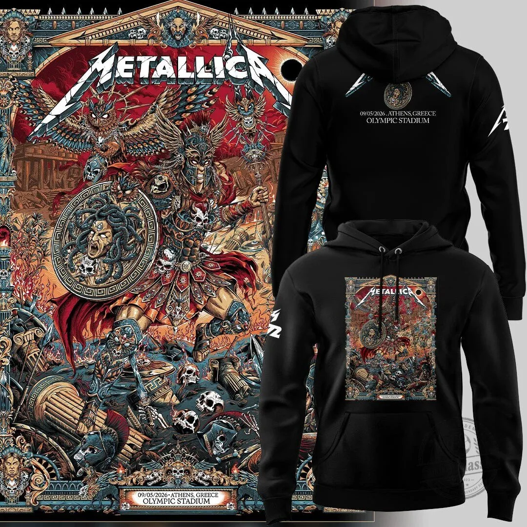 Metallica Athens Greece Olympic Stadium Concert Tour Graphic Hoodie