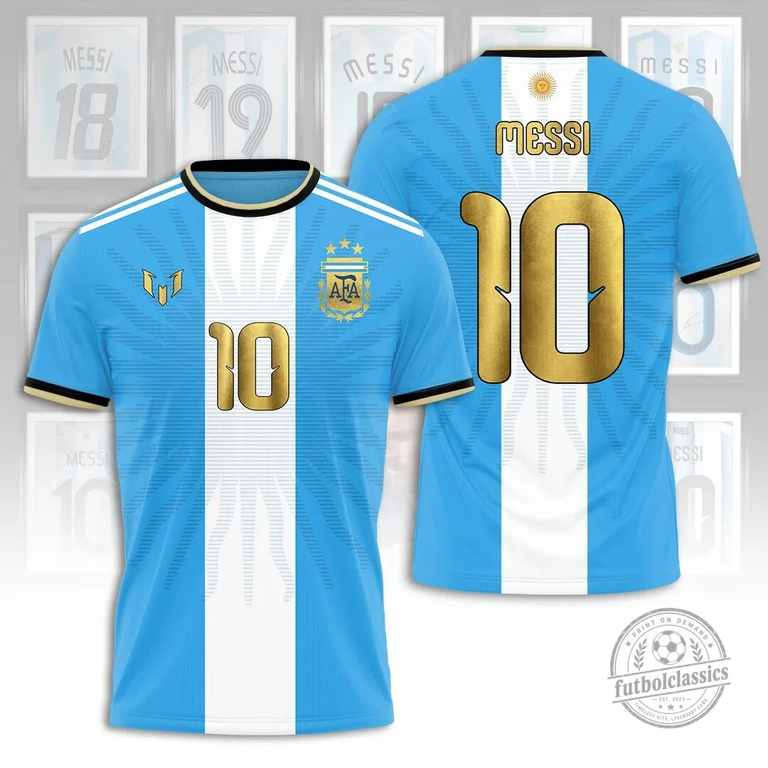 Argentina National Football Team Lionel Messi Number 10 Farewell Football Jersey