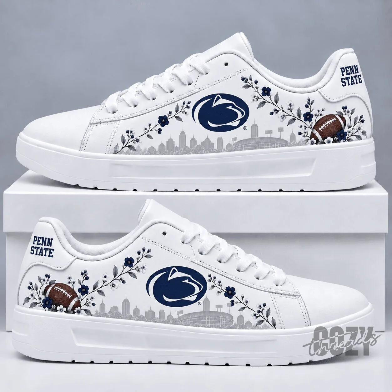 Penn State Nittany Lions NCAA Floral Football Team Logo Sneakers
