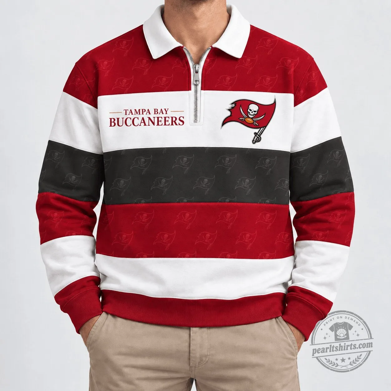 Tampa Bay Buccaneers Quarter Zip Polo Shirt