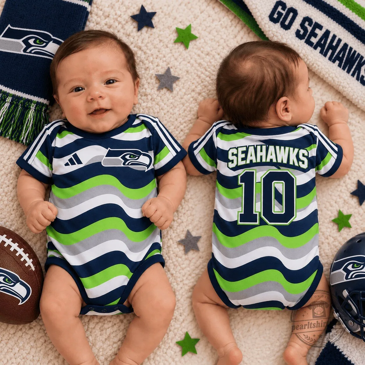 Seattle Seahawks Baby Football Fan Bodysuit Romper