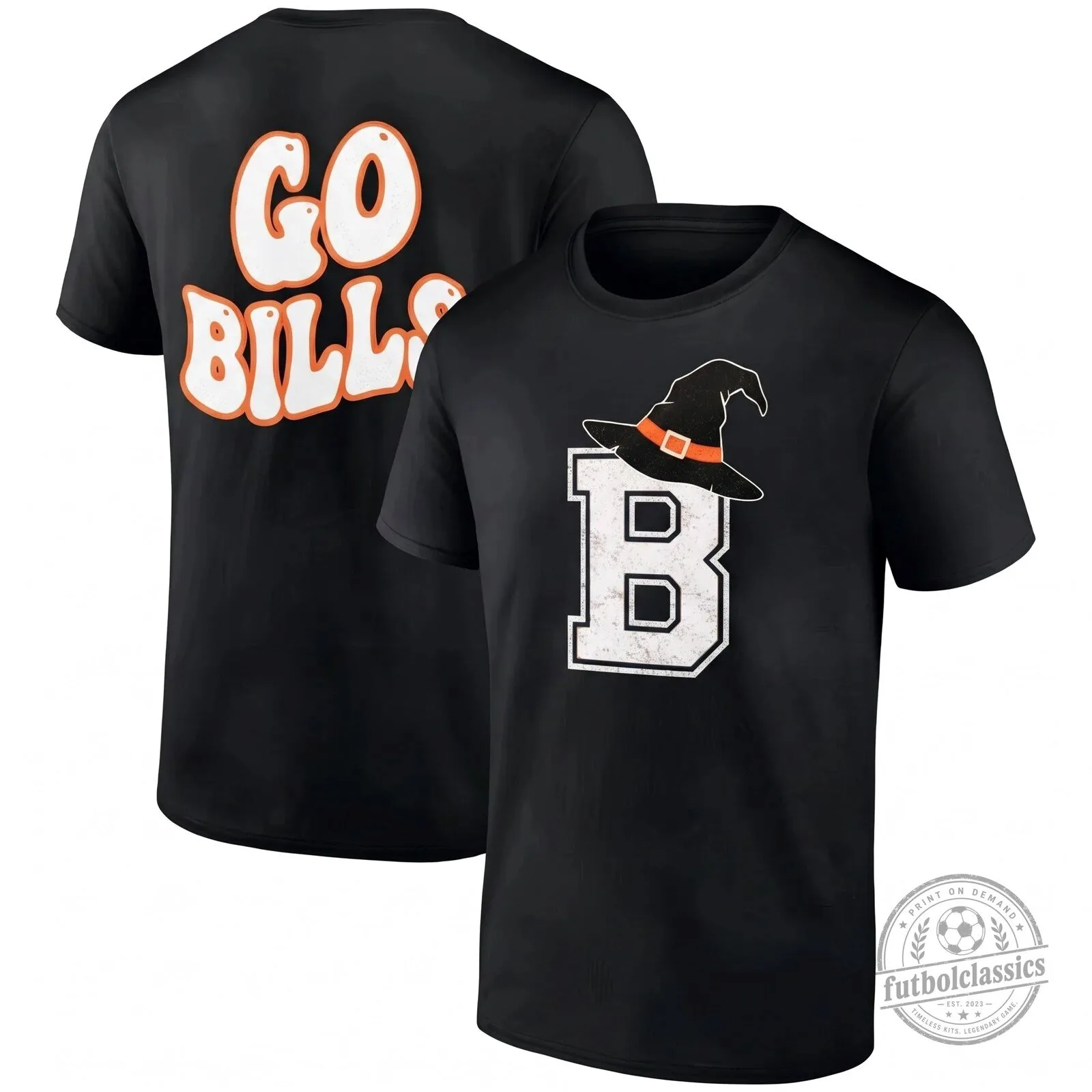 Buffalo Bills Halloween Witch Hat Logo Go Bills Football Fan T-Shirt