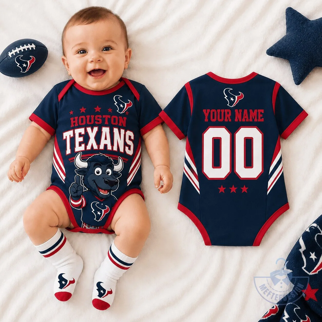 NFL TEAM CUTE MASCOT BABY ROMPER CUSTOM NAME & NUMBER FOR KID FAN 08 1 NFL TEAM CUTE MASCOT BABY ROMPER CUSTOM NAME & NUMBER FOR KID FAN 08