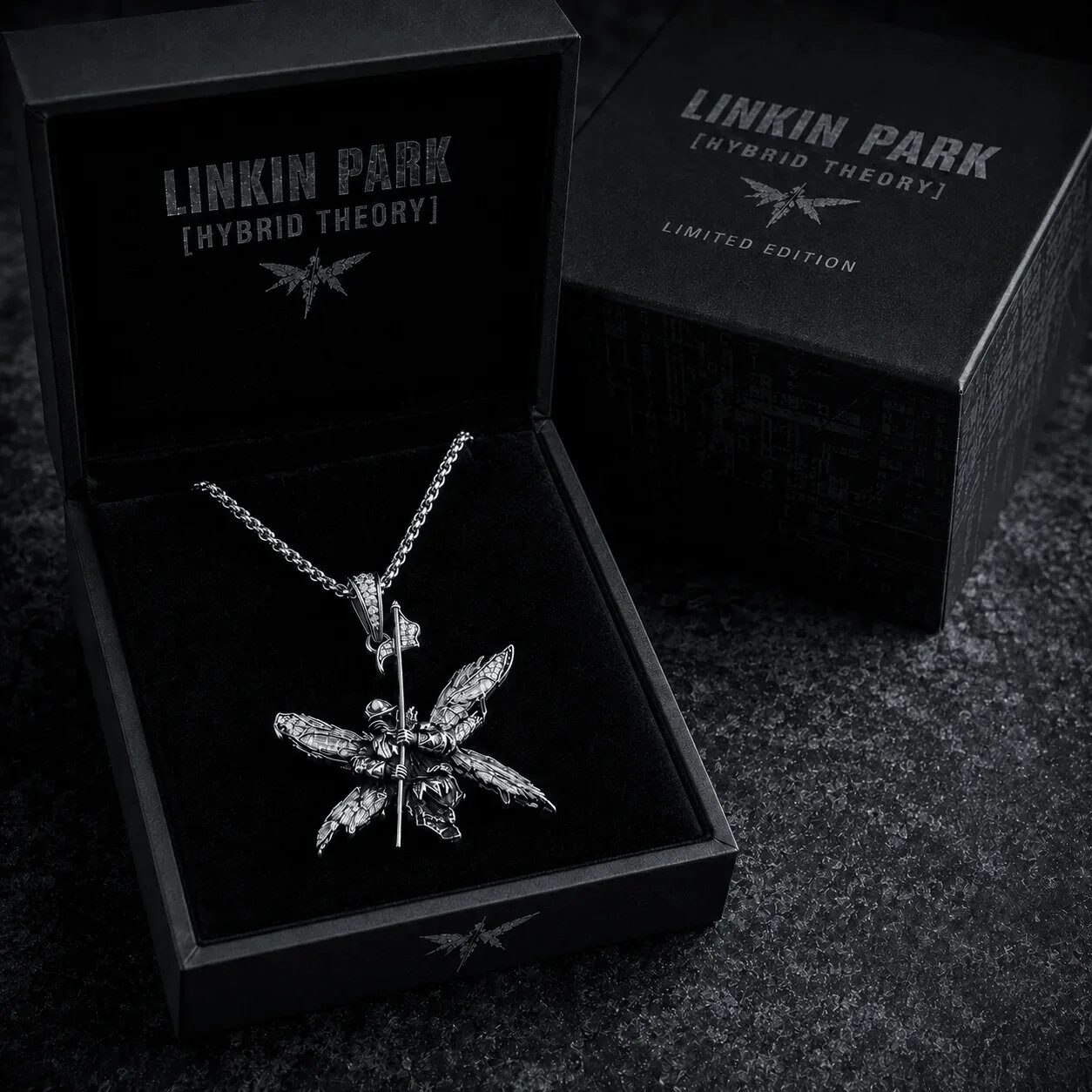 Linkin Park Hybrid Theory Soldier Diamond Pendant Necklace