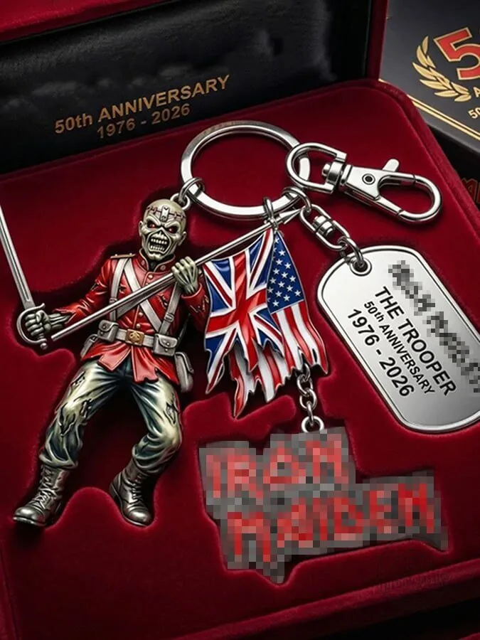 Iron Maiden The Trooper Eddie 50th Anniversary Commemorative Keychain