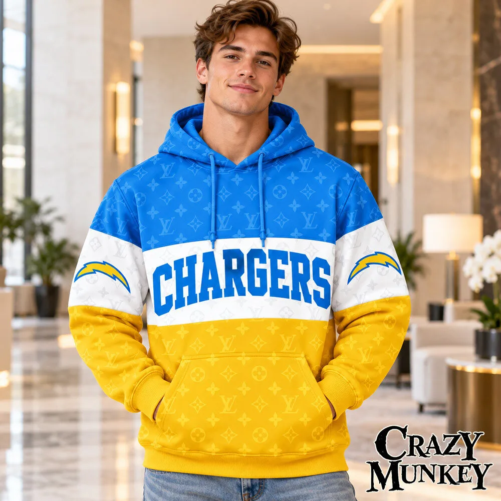 Los Angeles Chargers LV Luxury Monogram Concept Fan Hoodie | Apparel