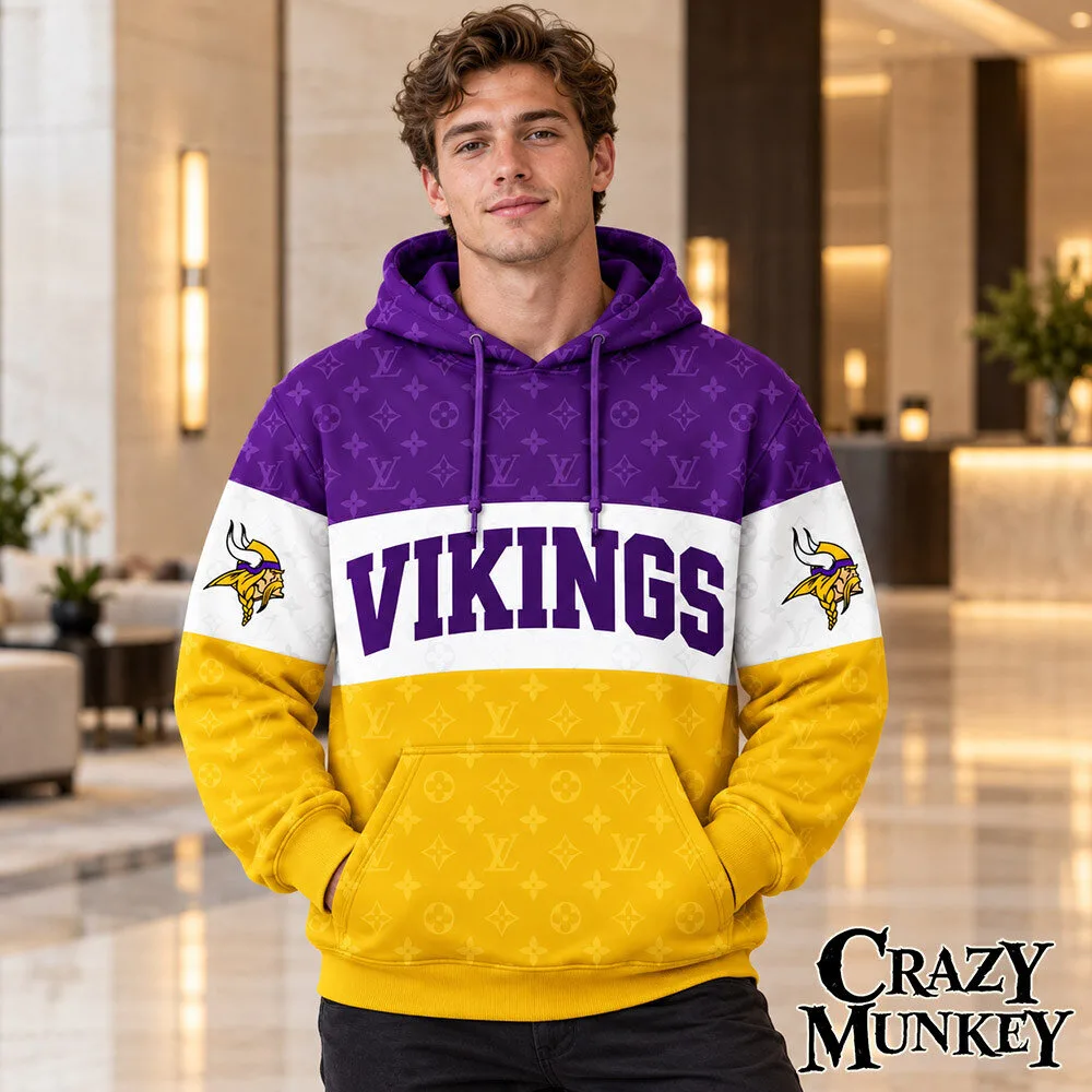 Minnesota Vikings LV Luxury Monogram Concept Fan Hoodie | Apparel