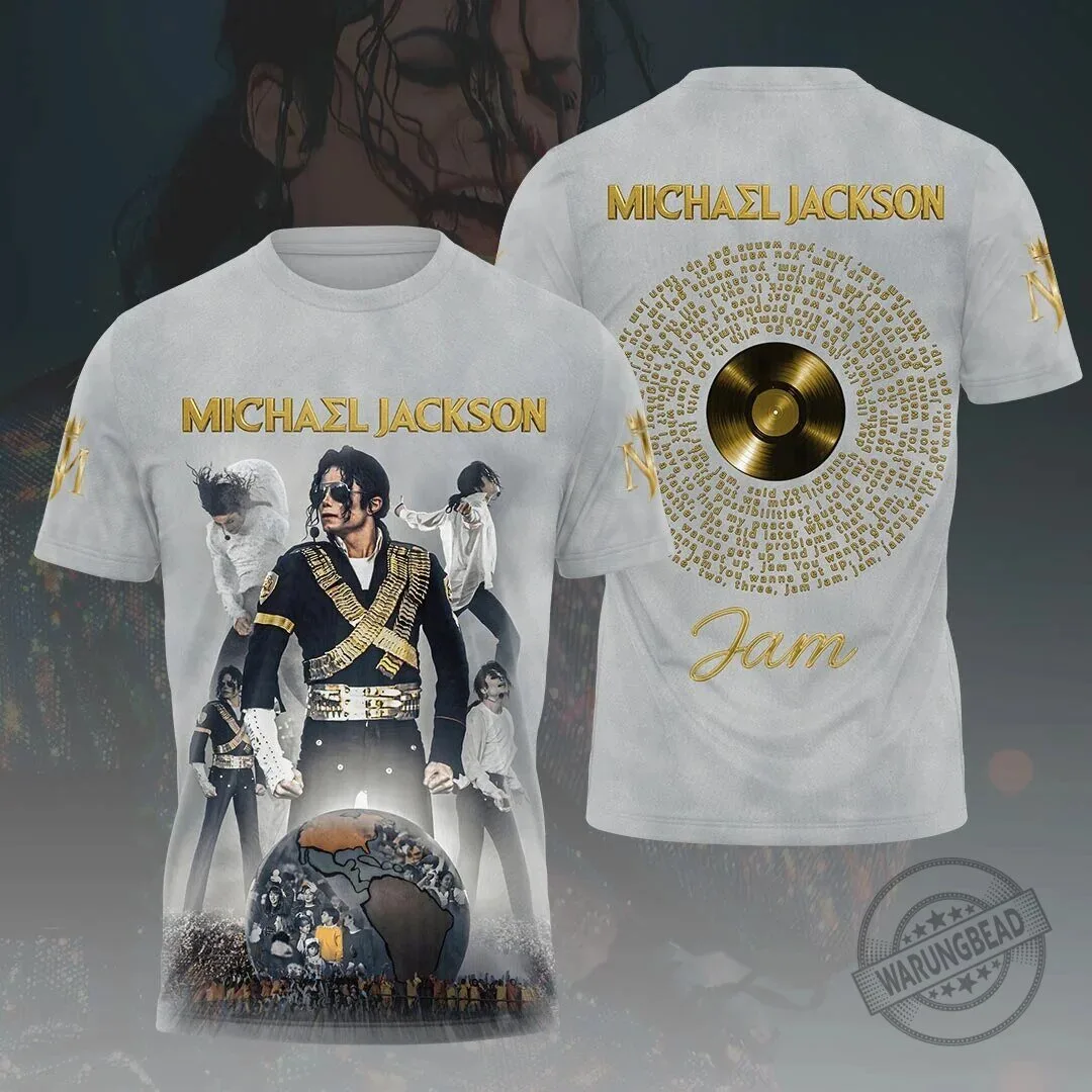 Michael Jackson Jam Song Lyrics Gold Record Album T-Shirt 1 Michael Jackson Jam Song Lyrics Gold Record Album T-Shirt