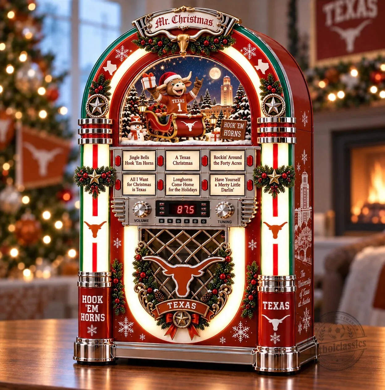 University of Texas Longhorns Christmas Jukebox with Music and Lights