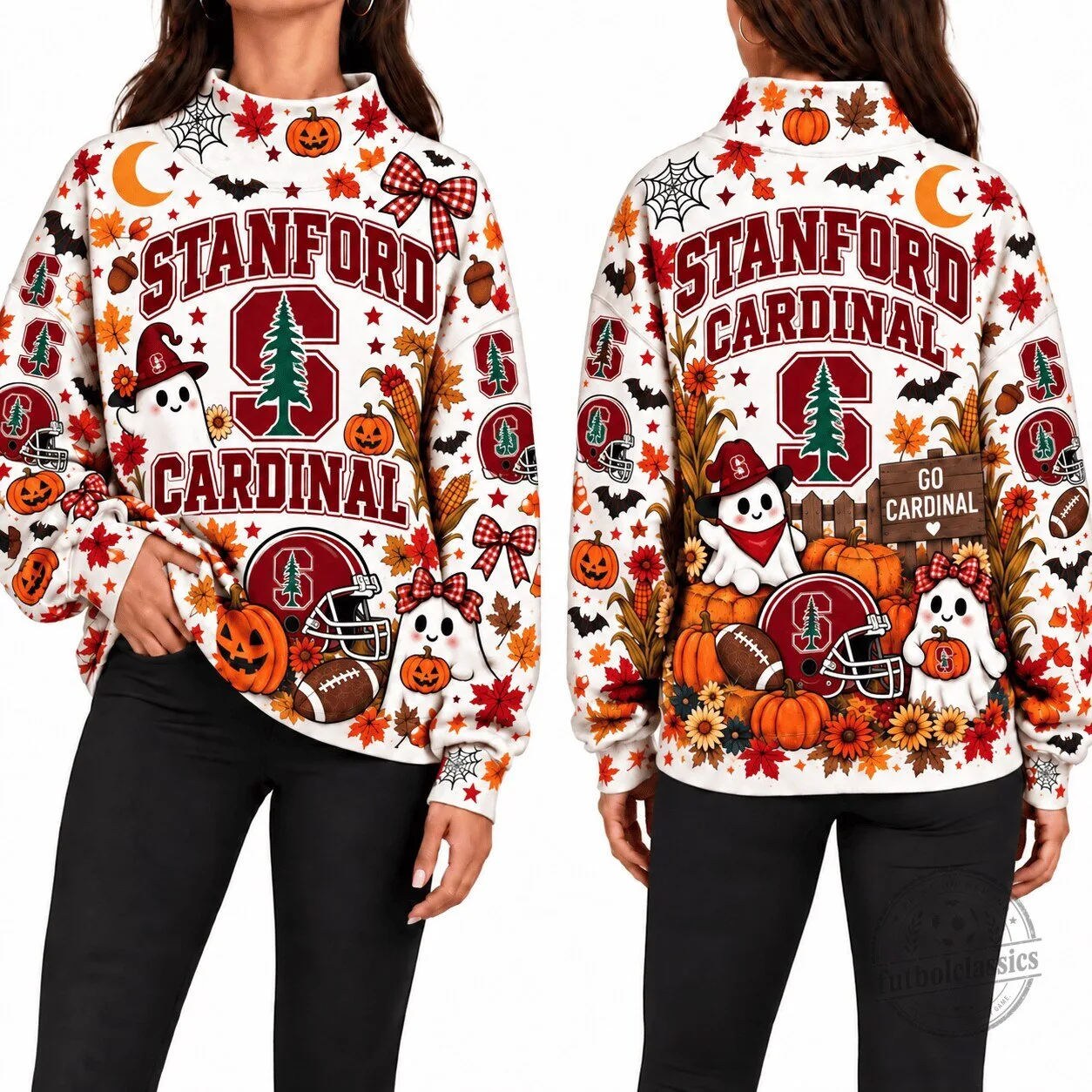 Stanford Cardinal Football Halloween Autumn Fall Spooky Season Sweatshirt