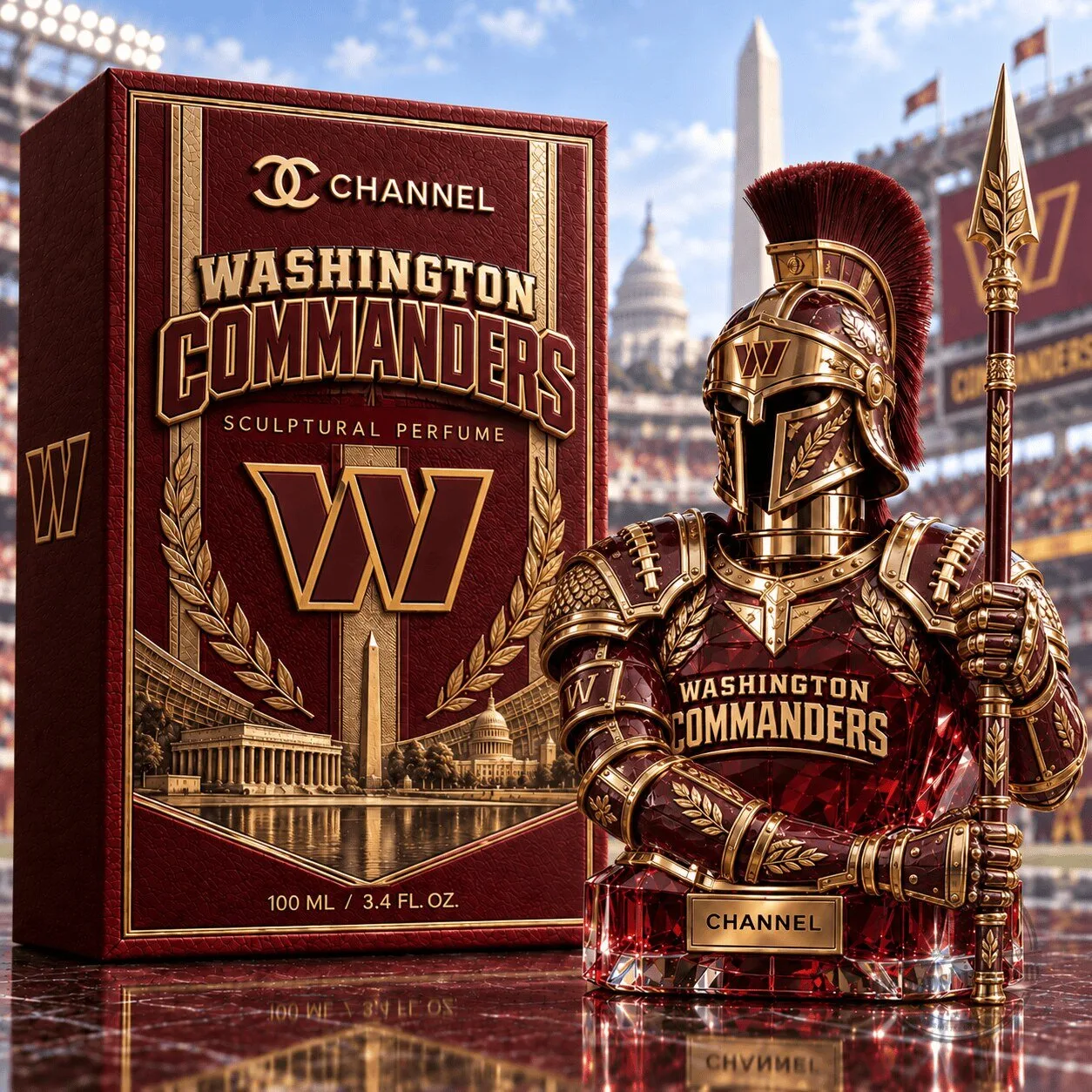 Washington Commanders Sculptural Perfume Bottle, 100ml Eau de Parfum