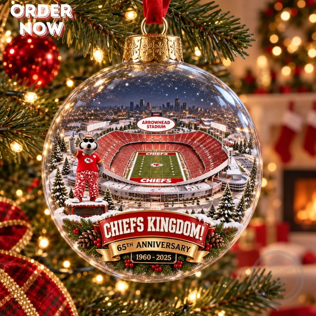 Kansas City Chiefs Kingdom 65th Anniversary Christmas Bauble Print Ball Ornament – Arrowhead Stadium Decor Kansas City Chiefs Kingdom 65th Anniversary Christmas Bauble Print Ball Ornament – Arrowhead Stadium Decor