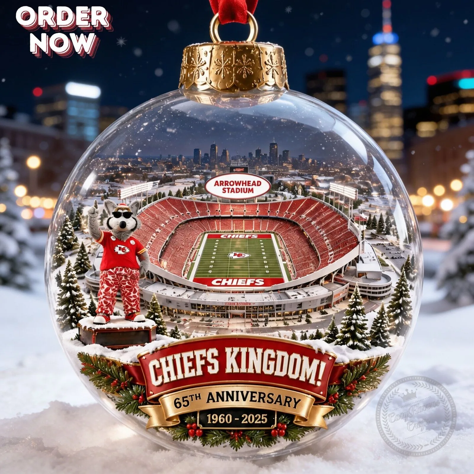 Kansas City Chiefs Kingdom 65th Anniversary Christmas Bauble Print Ball Ornament – Arrowhead Stadium Decor 3 Kansas City Chiefs Kingdom 65th Anniversary Christmas Bauble Print Ball Ornament – Arrowhead Stadium Decor