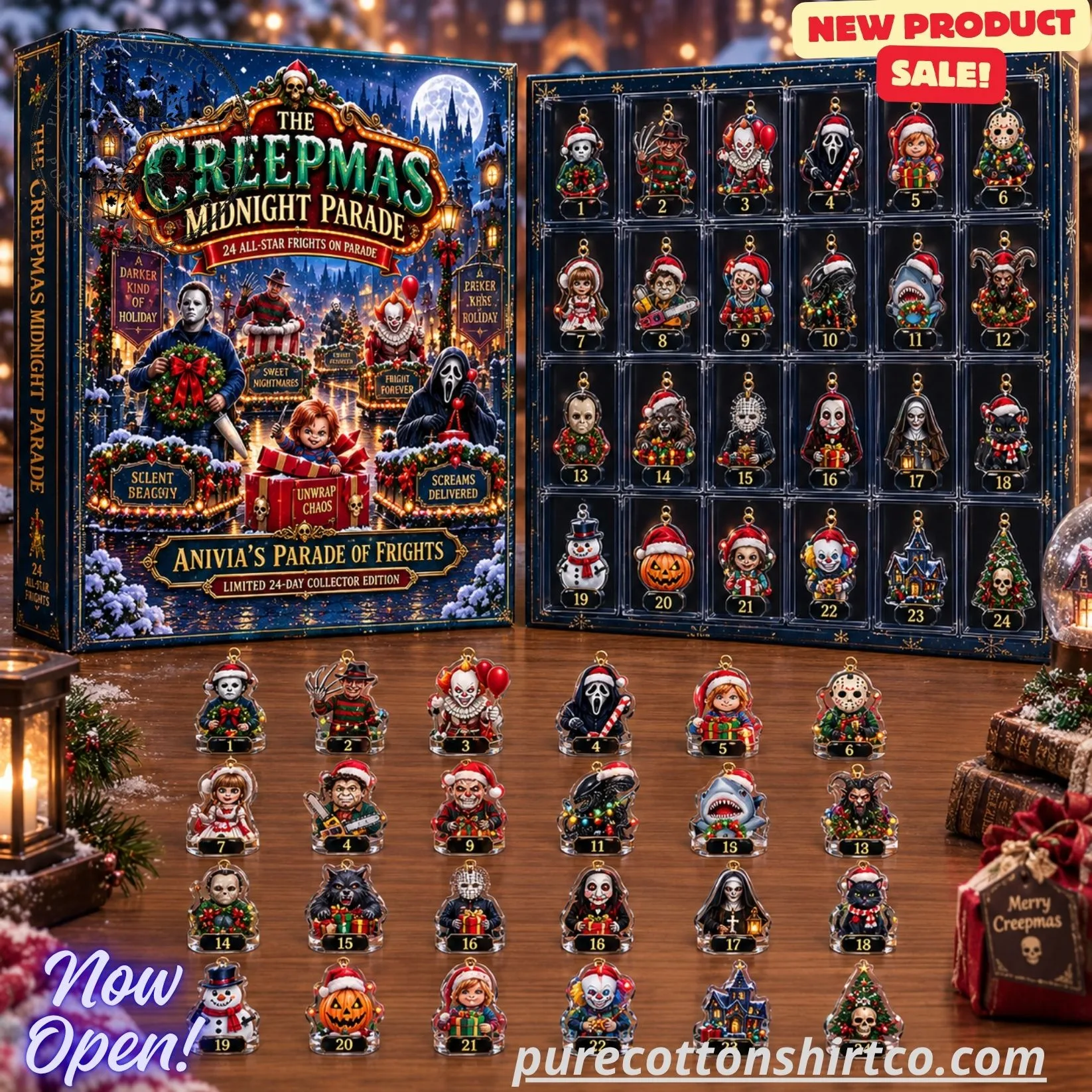 The Creepmas Midnight Parade Horror Advent Calendar – 24 Days Horror Movie Christmas Ornaments