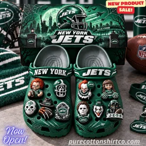 New York Jets Horror Characters Clogs – Halloween Football Fan Clog Shoes (No Box) 4 New York Jets Horror Characters Clogs 2