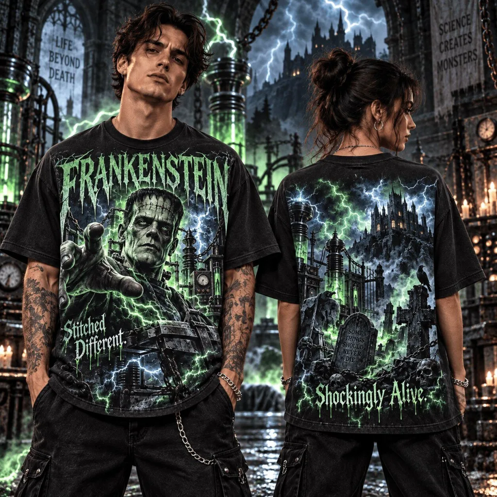 Frankenstein Stitched Different Shockingly Alive T-Shirt 9 Frankenstein Stitched Different Shockingly Alive T-Shirt