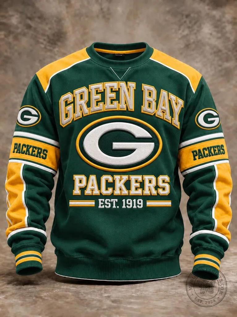Green Bay Packers Established 1919 Football Team Crewneck Sweatshirt 18 Green Bay Packers Established 1919 Football Team Crewneck Sweatshirt