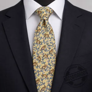 Vintage Cat & Vine Pattern Necktie 4 Vintage Cat & Vine Pattern Necktie